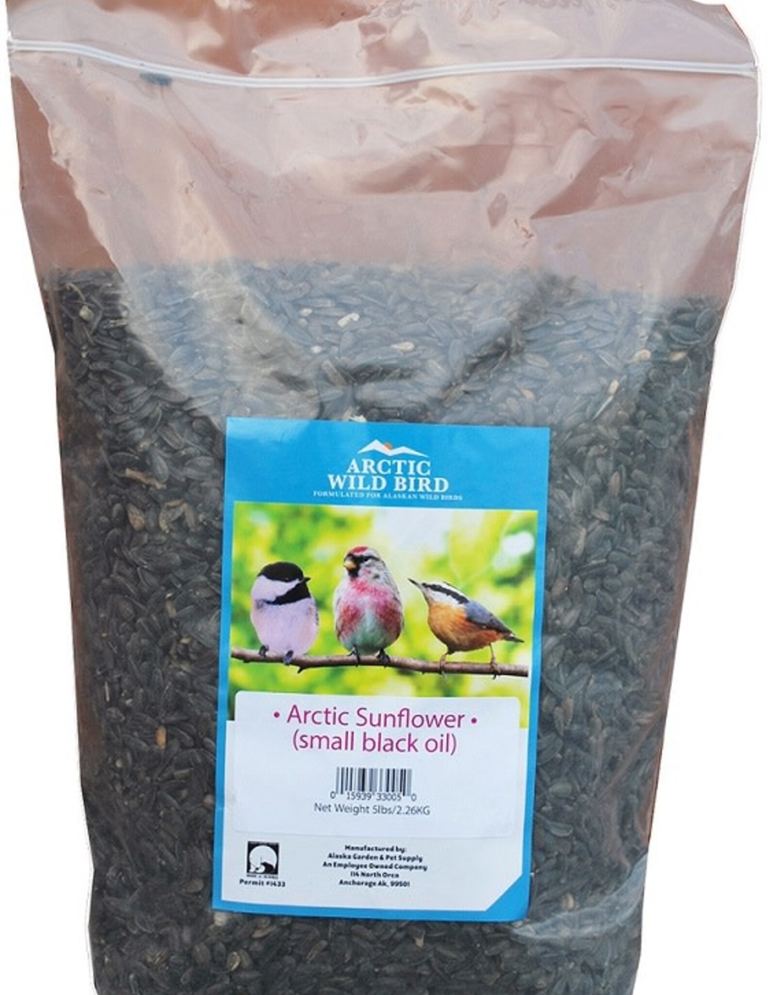 Arctic Wild Bird Small Black Oil Sunflower seeds 5 lb 8/cs