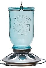 WOODSTREAM Perky Pet Bird Feeder Mason Jar Glass Blue