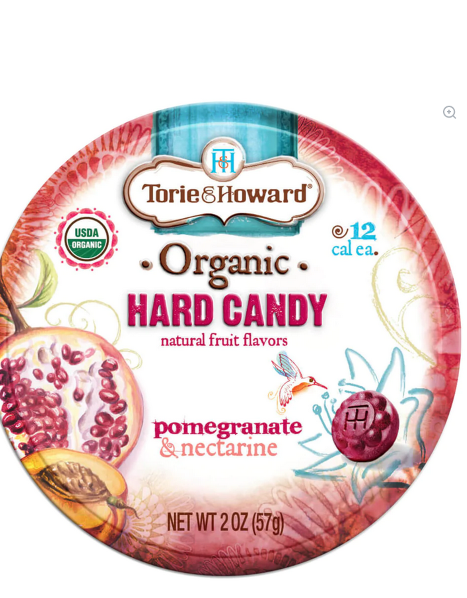 Torie & Howard Pomegranate & Nectarine Organic Hard Candy Tins 2oz