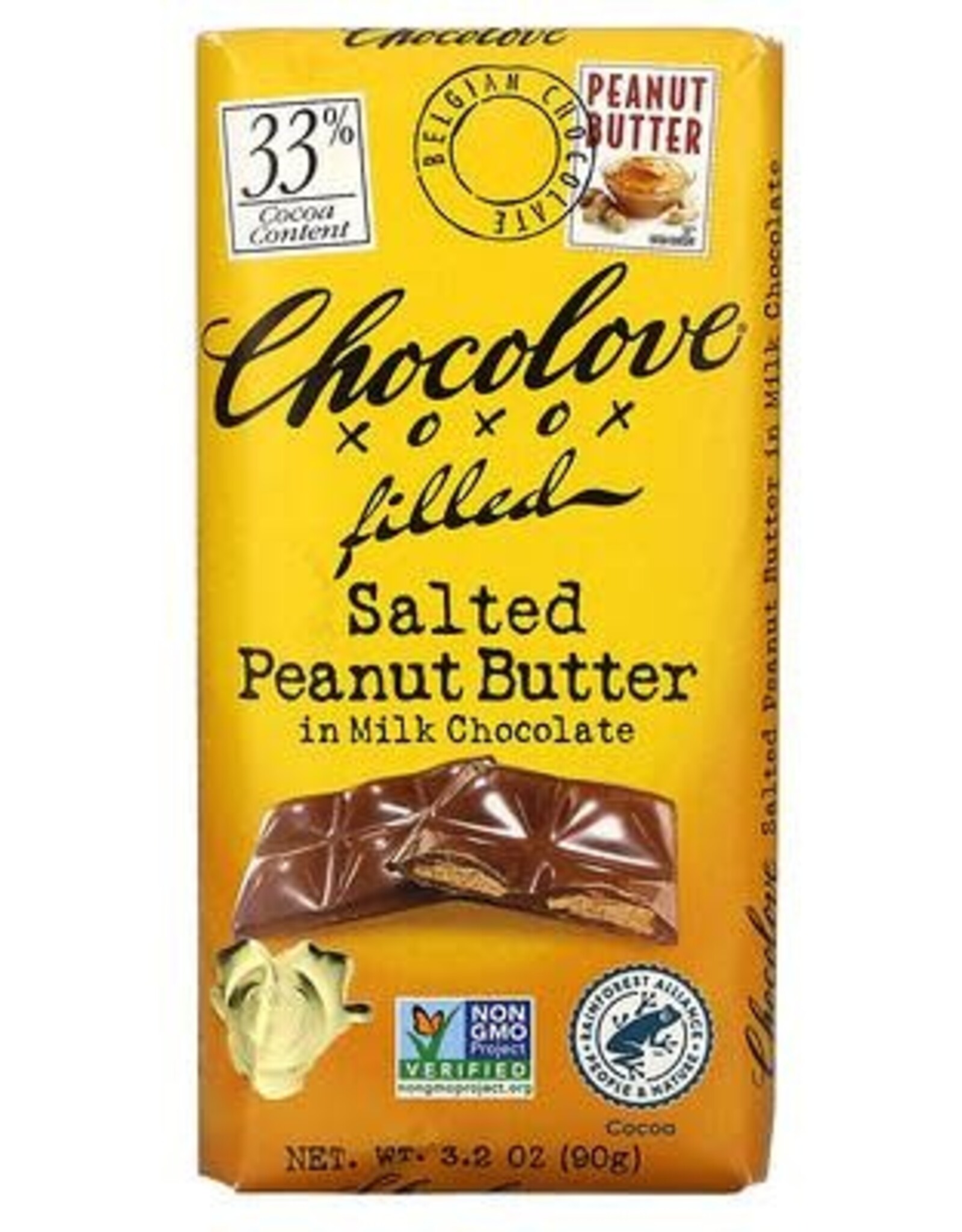 Chocolove, Salted Peanut Butter Filling 33% Milk Chocolate Bar  3.2 Oz