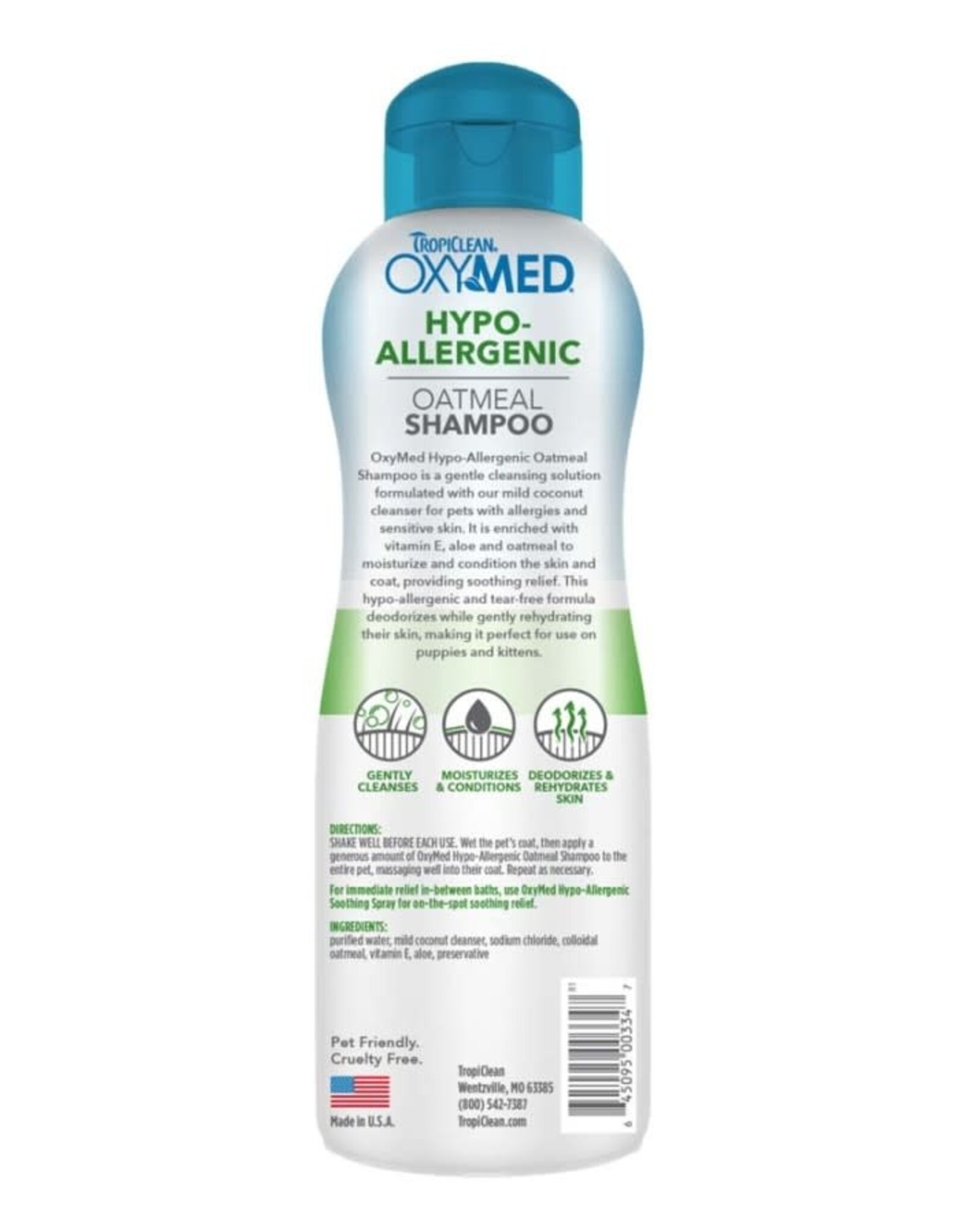 Tropiclean OXY-MED HYPO-ALLERGENIC 20OZ SHAMPOO