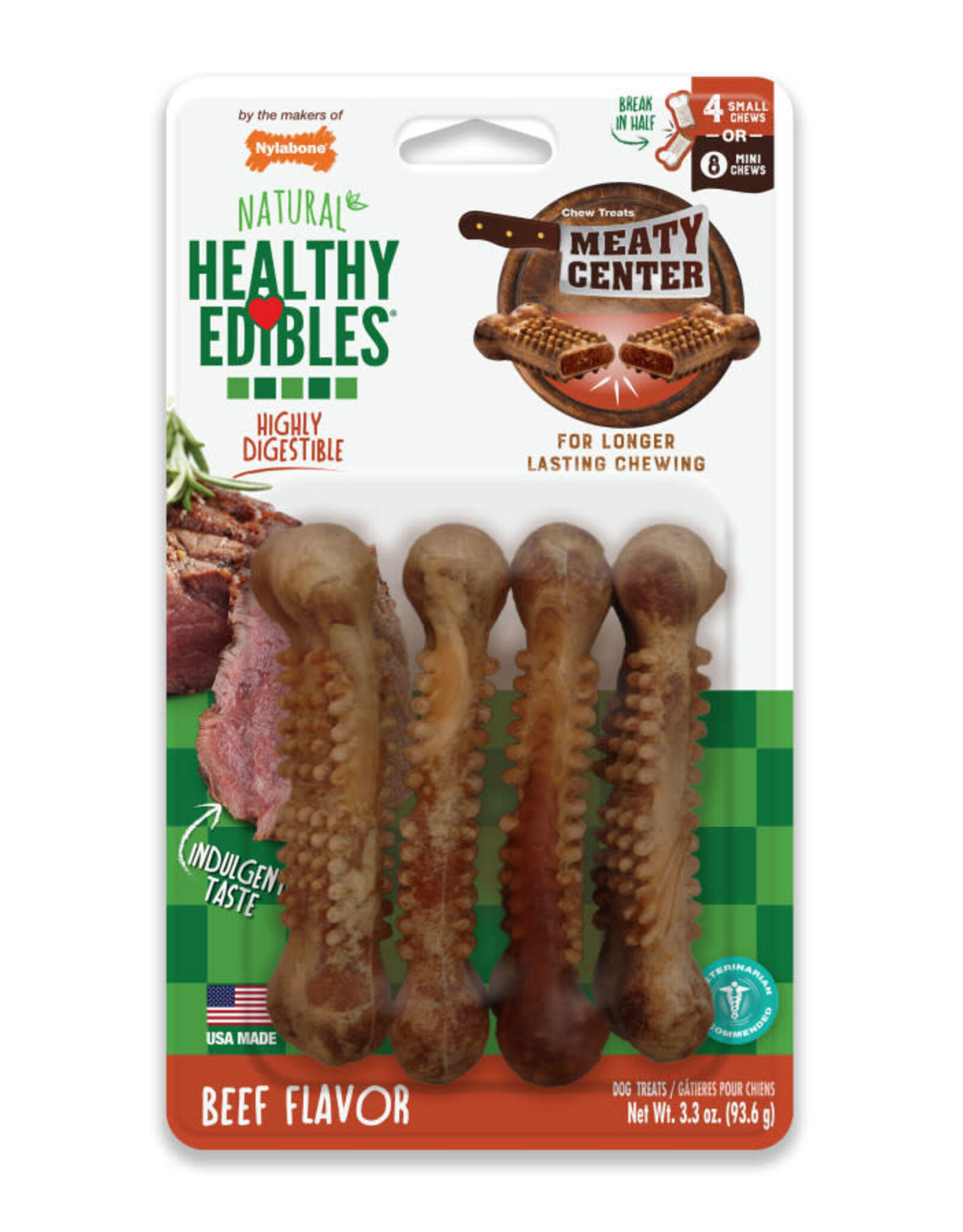 TFH / NYLABONE Healthy Edibles Meaty Center Natural Dog Treats Small - Up To 25 lb