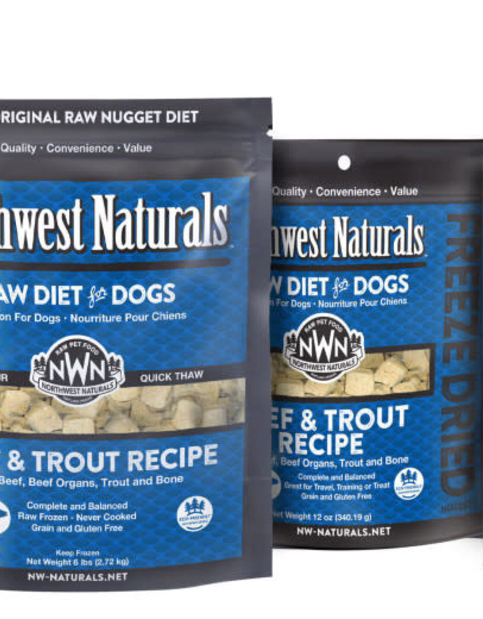 Northwest Naturals NWN Freeze Dried  Nuggets Beef and Trout 12OZ