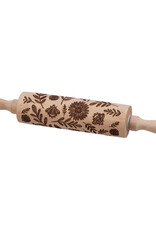 Large Florals Small Embossing Rolling Pin