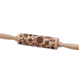 Large Florals Small Embossing Rolling Pin