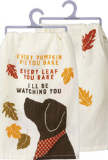 Pie You Bake Watching You Dog Kitchen Towel