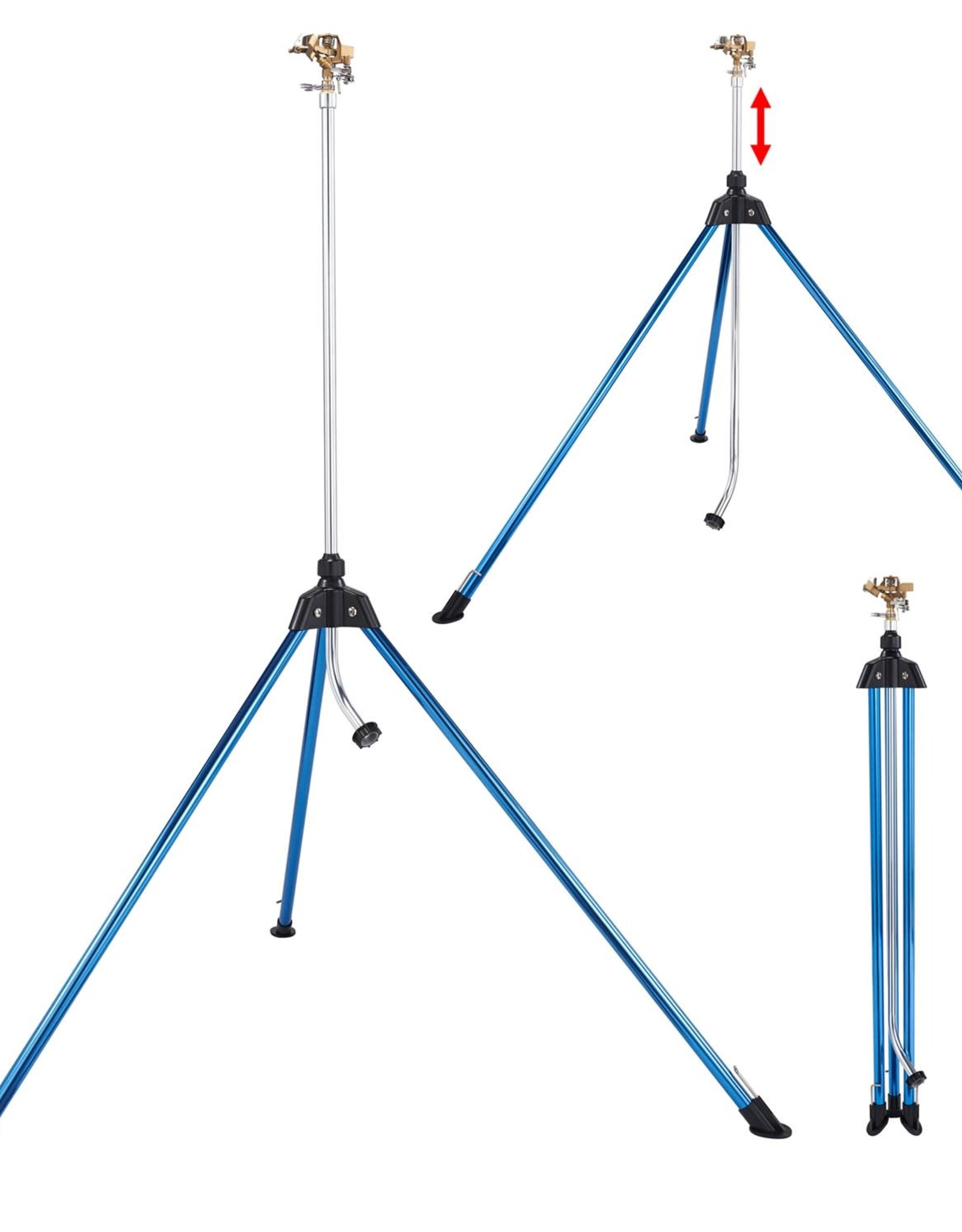 Dramm® Tripod Sprinkler with Impulse Sprinkler Head  - 64in - Blue - Up to 70ft Diam Coverage