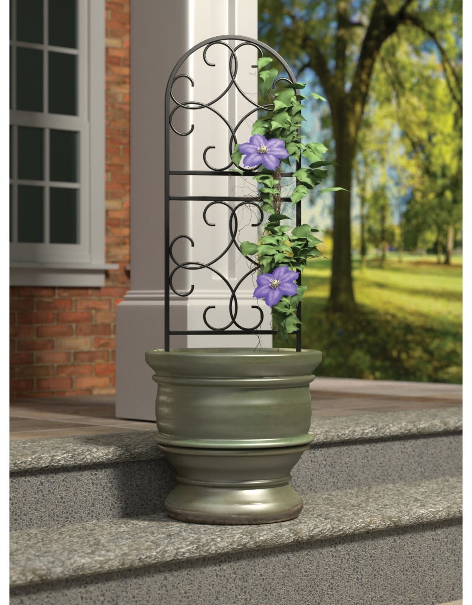 Panacea® Scroll Pot Trellis  - 36in - Black