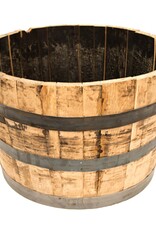 REAL WOOD Real Wood Products Half Oak Barrel Planter  - 26in Diam-Whiskey Barrel