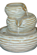 Tabletop Rippled Bowl Tiered Fountain – Antique White