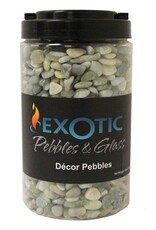 Exotic Pebbles® Polished Pebbles  - 5lb Jar - Jade - Gravel Size - 3/8in