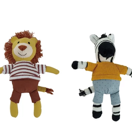 Plush Animal in Clothes, 4 Styles 6-1/2"L