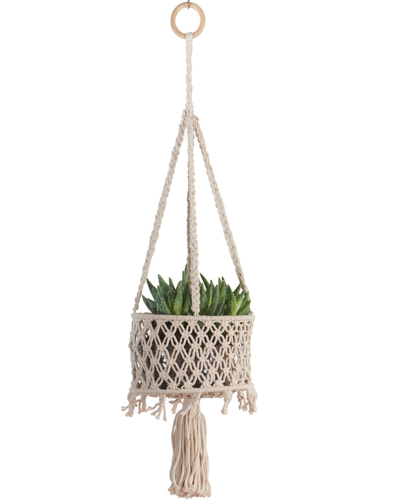 Primitive Planters® Hanging Macrame Utility Basket  - 34in - Cotton