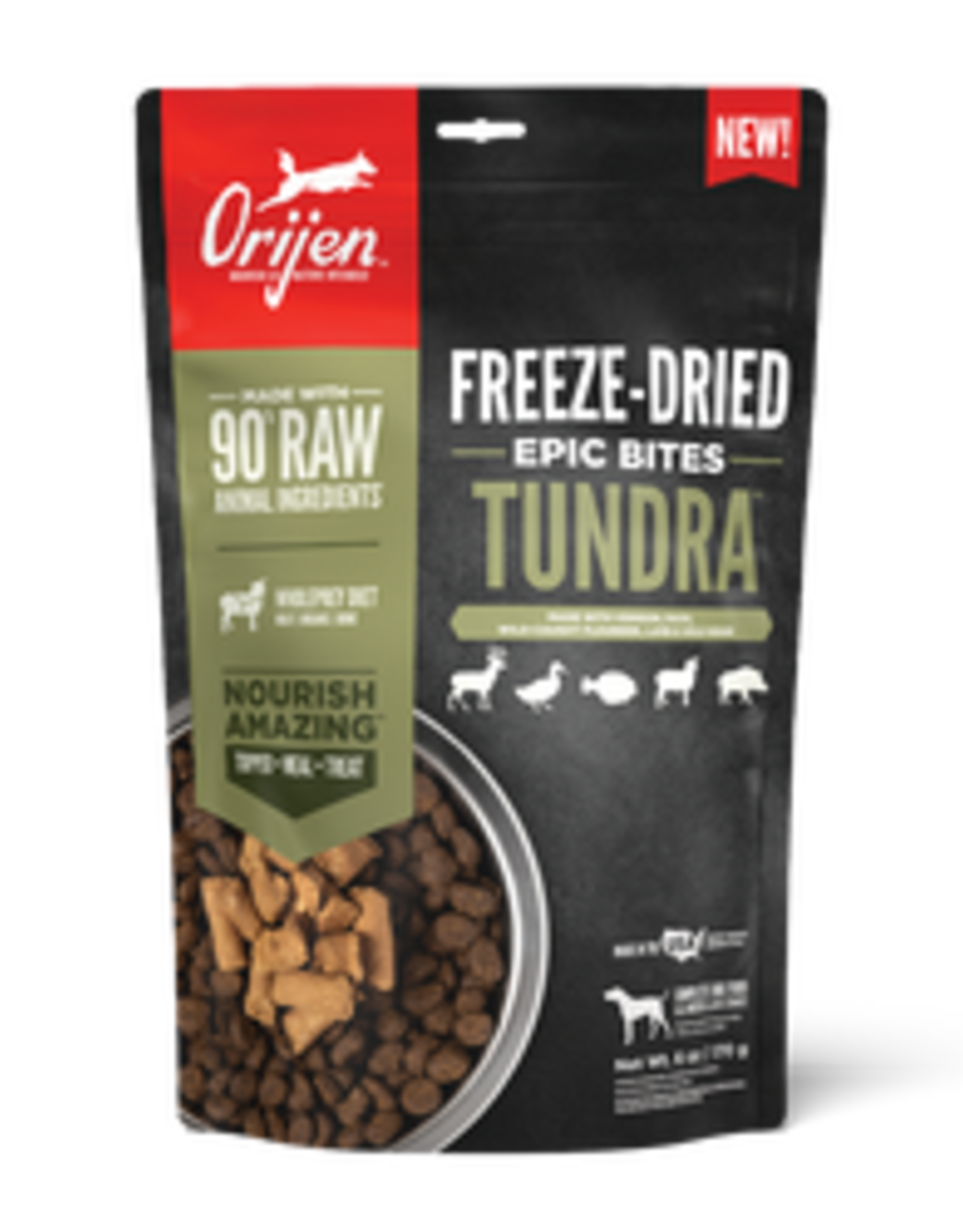 Champion Pet ORIJEN Freeze Dried Dog  Treat TUNDRA 6 oz