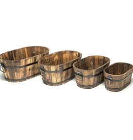 DeVault® Wood Oval Planter MD 15" X 8" X 6"