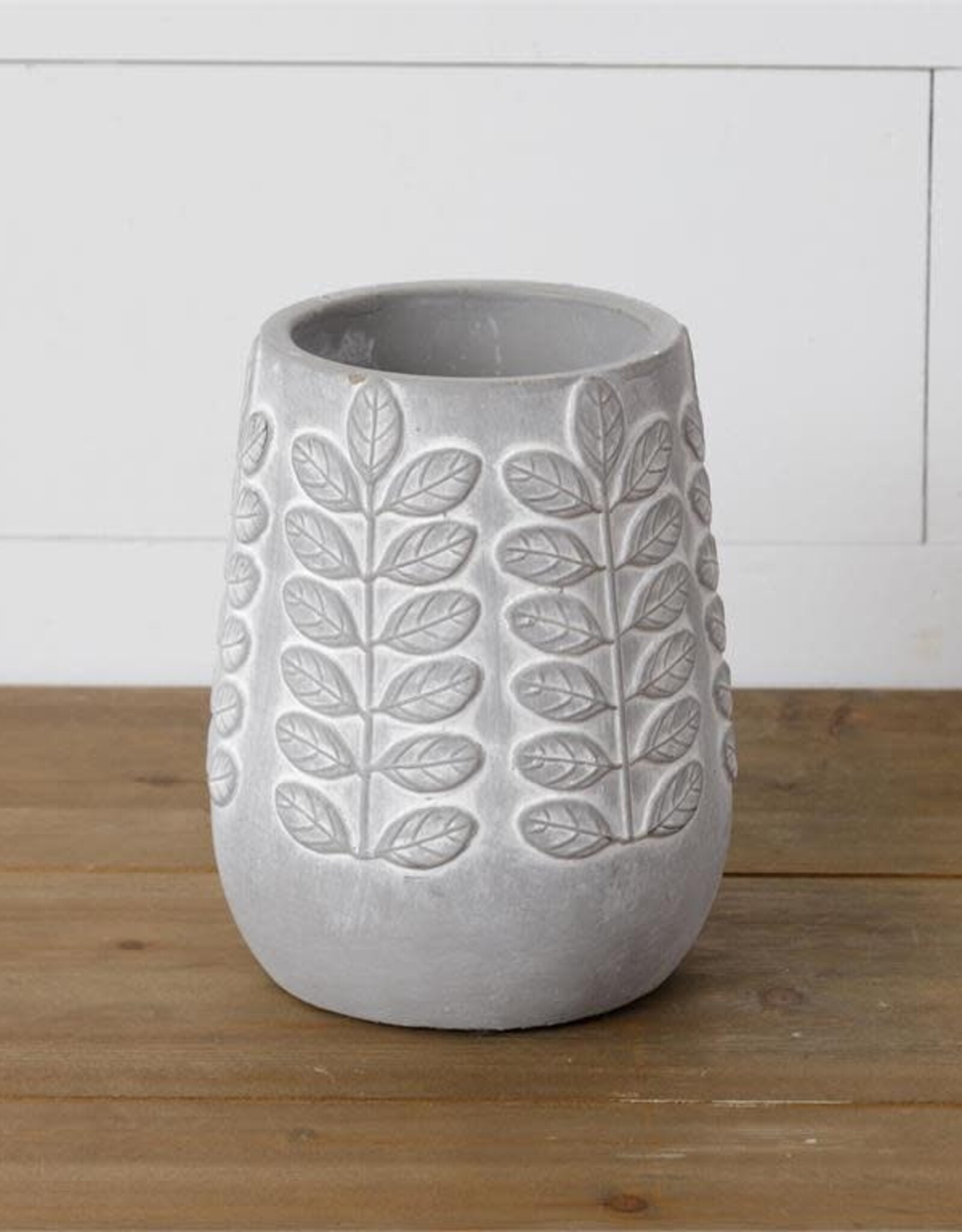 Planter - Embellished Cement  6.75" H x 5" Dia