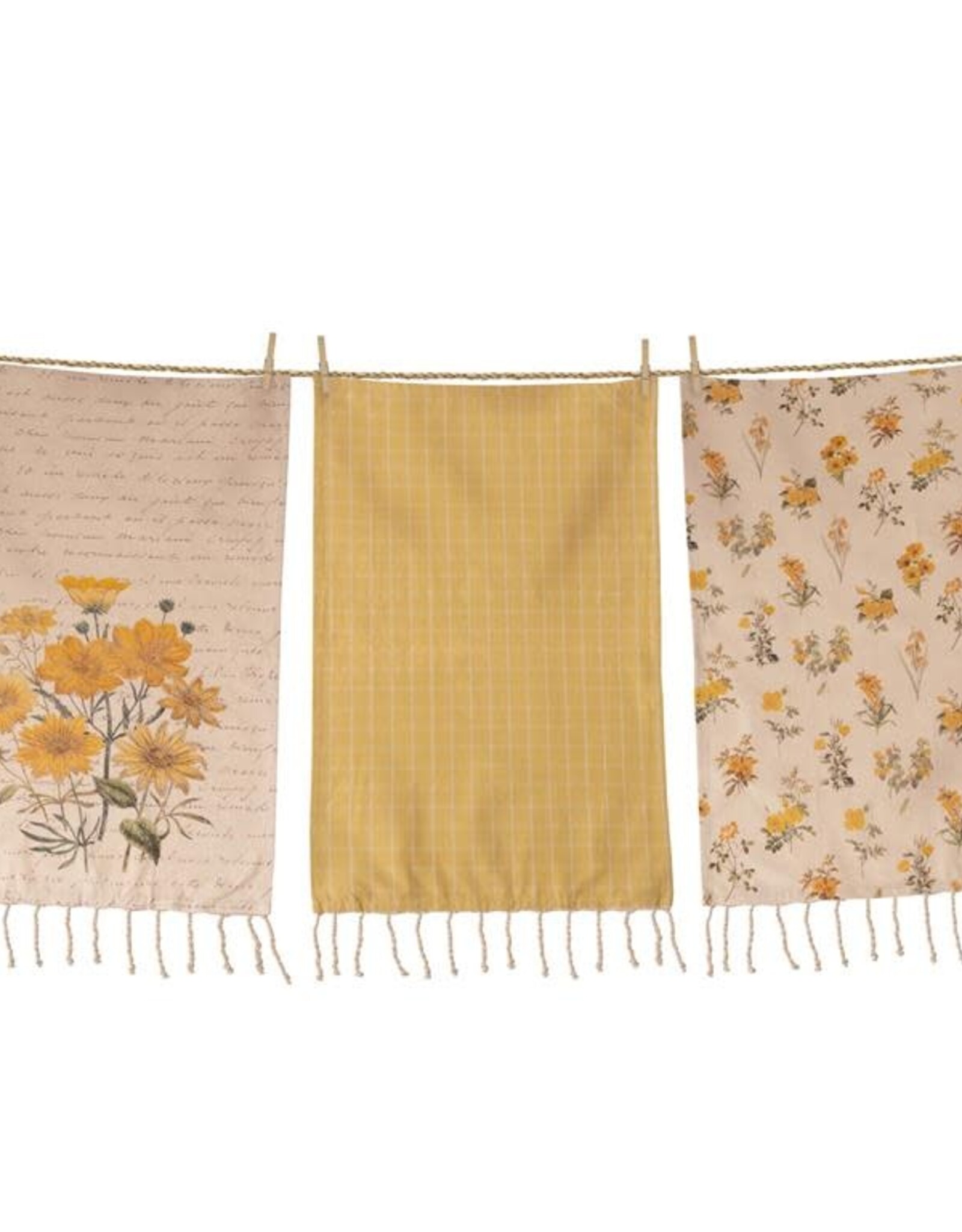 Tea Towels - Yellow Flowers 3pk