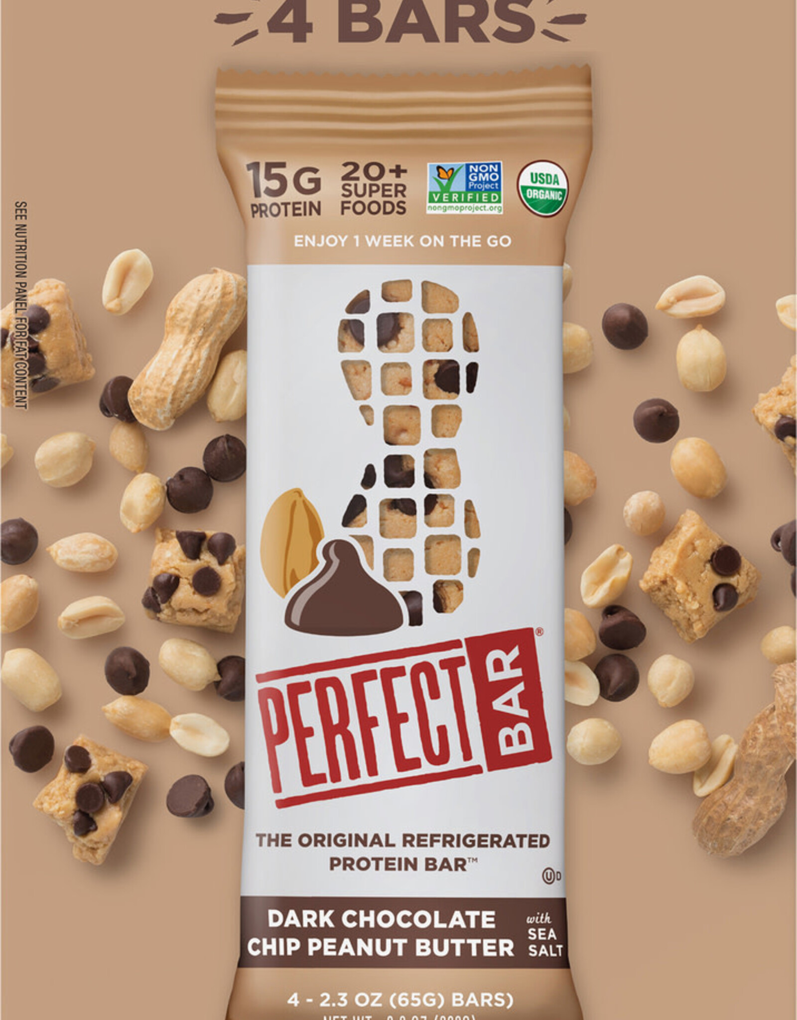 Perfect Bar, Dark Chocolate Chip Peanut Butter Protein Bar 2.3 oz