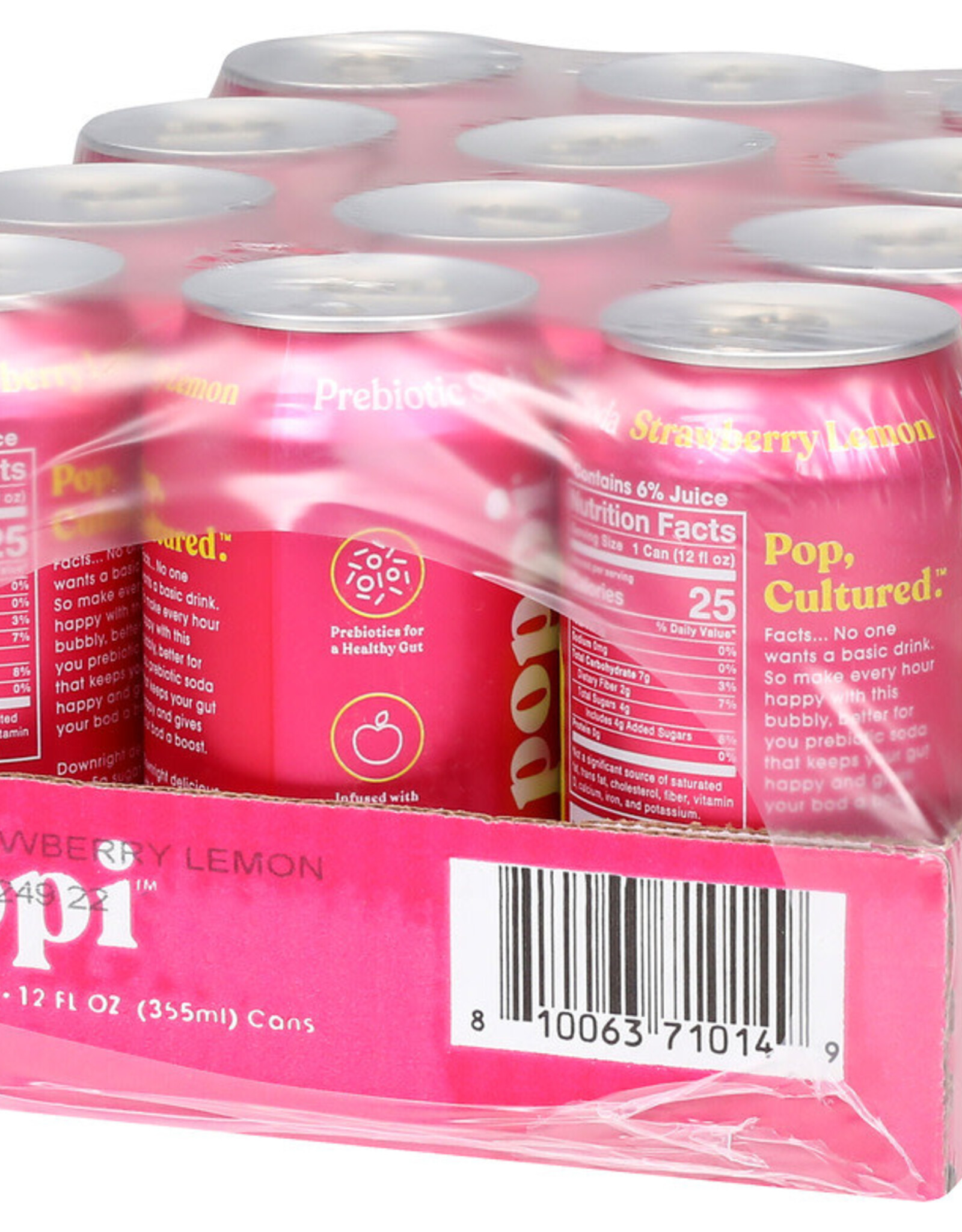 Poppi Prebio Soda Strawberry Lemon 12oz