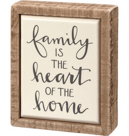 Family Is The Heart Of The Home Box Sign Mini