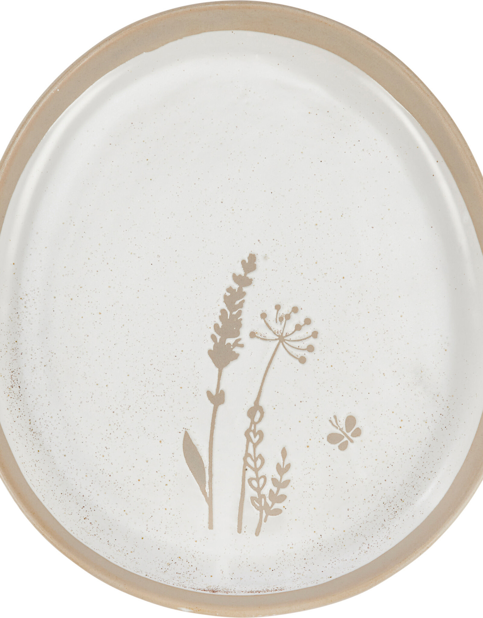 Wildflowers And Butterfly Platter 8" x 9" x 1"