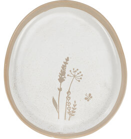 Wildflowers And Butterfly Platter 8" x 9" x 1"