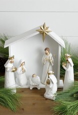 Nativity Set With Stable- 6 Piece Set