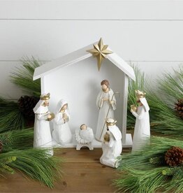Nativity Set With Stable- 6 Piece Set
