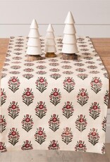 Table Runner - Red Block Print Silhouette  54" L x 14" W