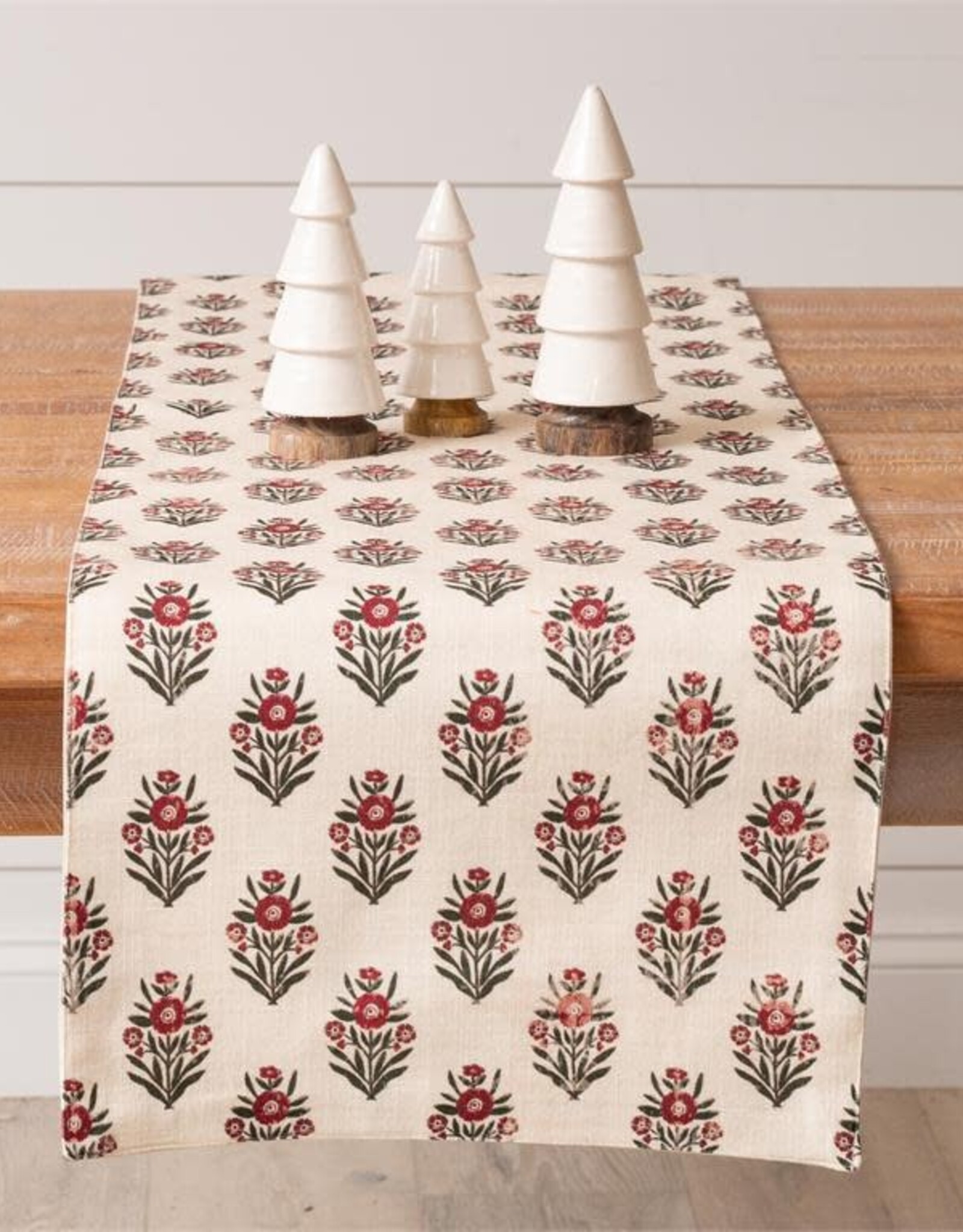 Table Runner - Red Block Print Silhouette  54" L x 14" W