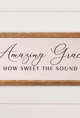 Sign - Amazing Grace How Sweet The Sound: 12" H x 24" W