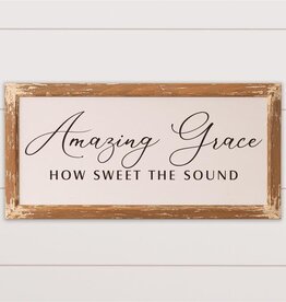 Sign - Amazing Grace How Sweet The Sound: 12" H x 24" W