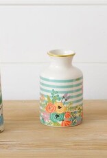 Garden Party Bud Vases with Gold Rim