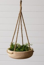 Round Paulownia Hanging Bowl Planter 3.5" H x 12" Dia