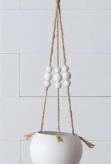 Planter - Hanging With Beads, Sm  5" H x 6" Dia