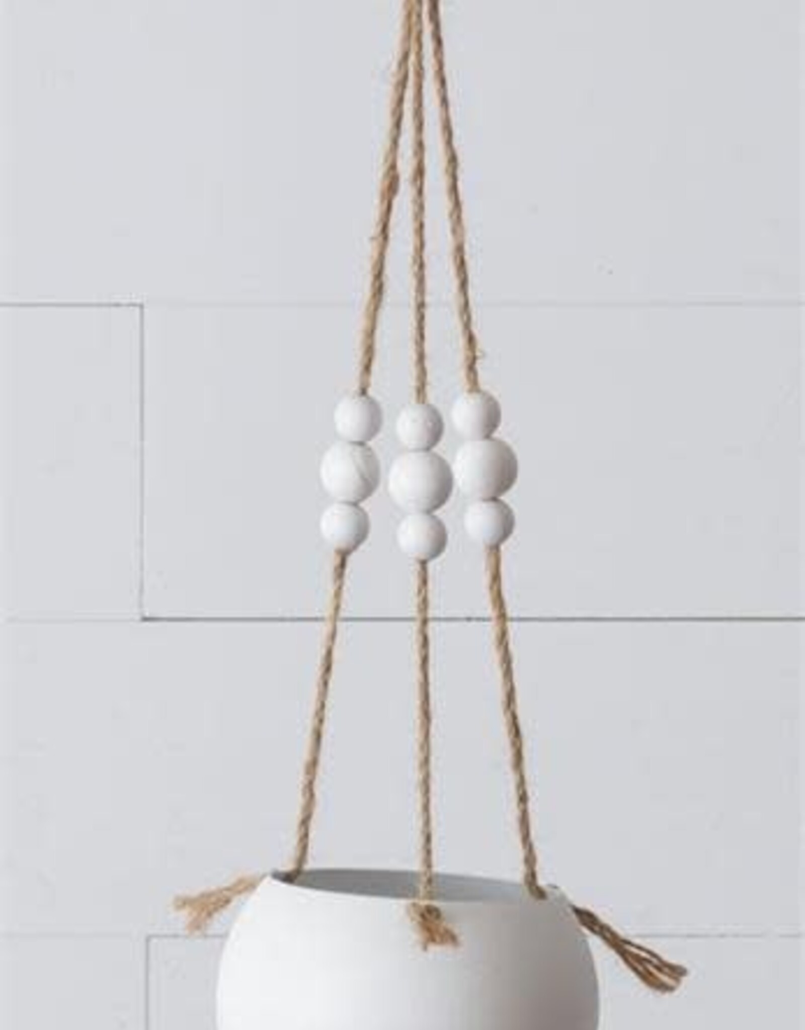 Planter - Hanging With Beads, Sm  5" H x 6" Dia