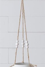 Planter - Hanging With Beads, Lg  6" H x 7" Dia
