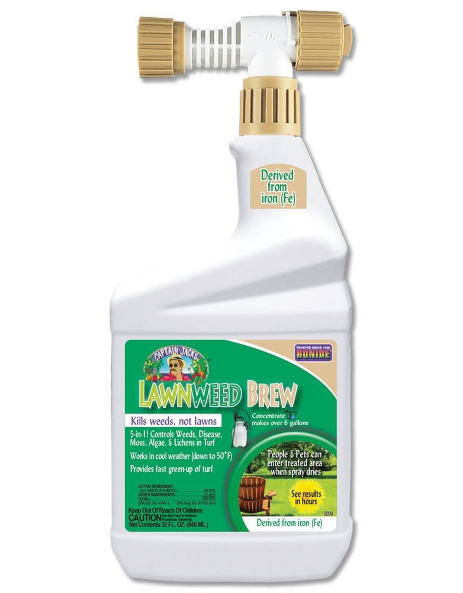 BONIDE PRODUCTS INC     P Bonide® Captain Jack’s™ LawnWeed Brew  - 32oz - Ready-to-Spray - Hose End Connector