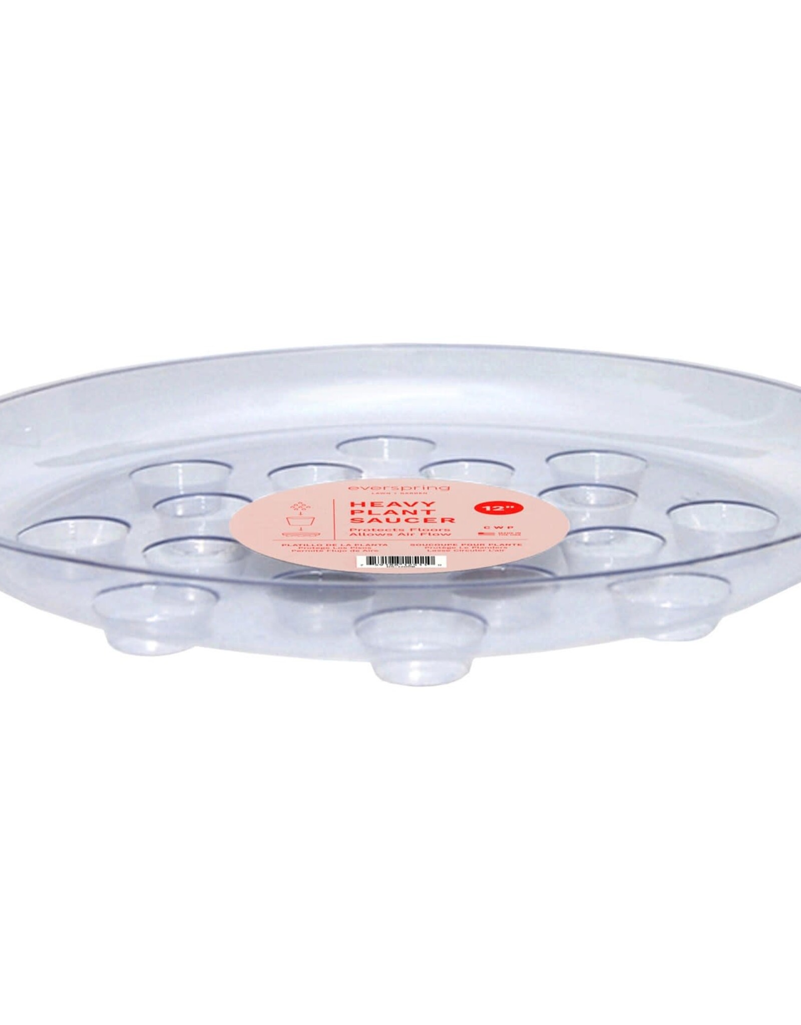 CW Plastics Designer Series Heavy Gauge Saucer  - 12in - Round - Clear