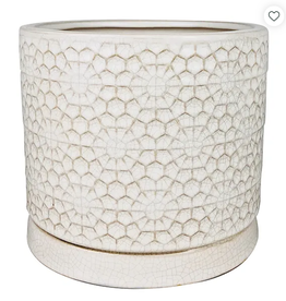 Amelia Cylinder, 7.25" x 6.25", White