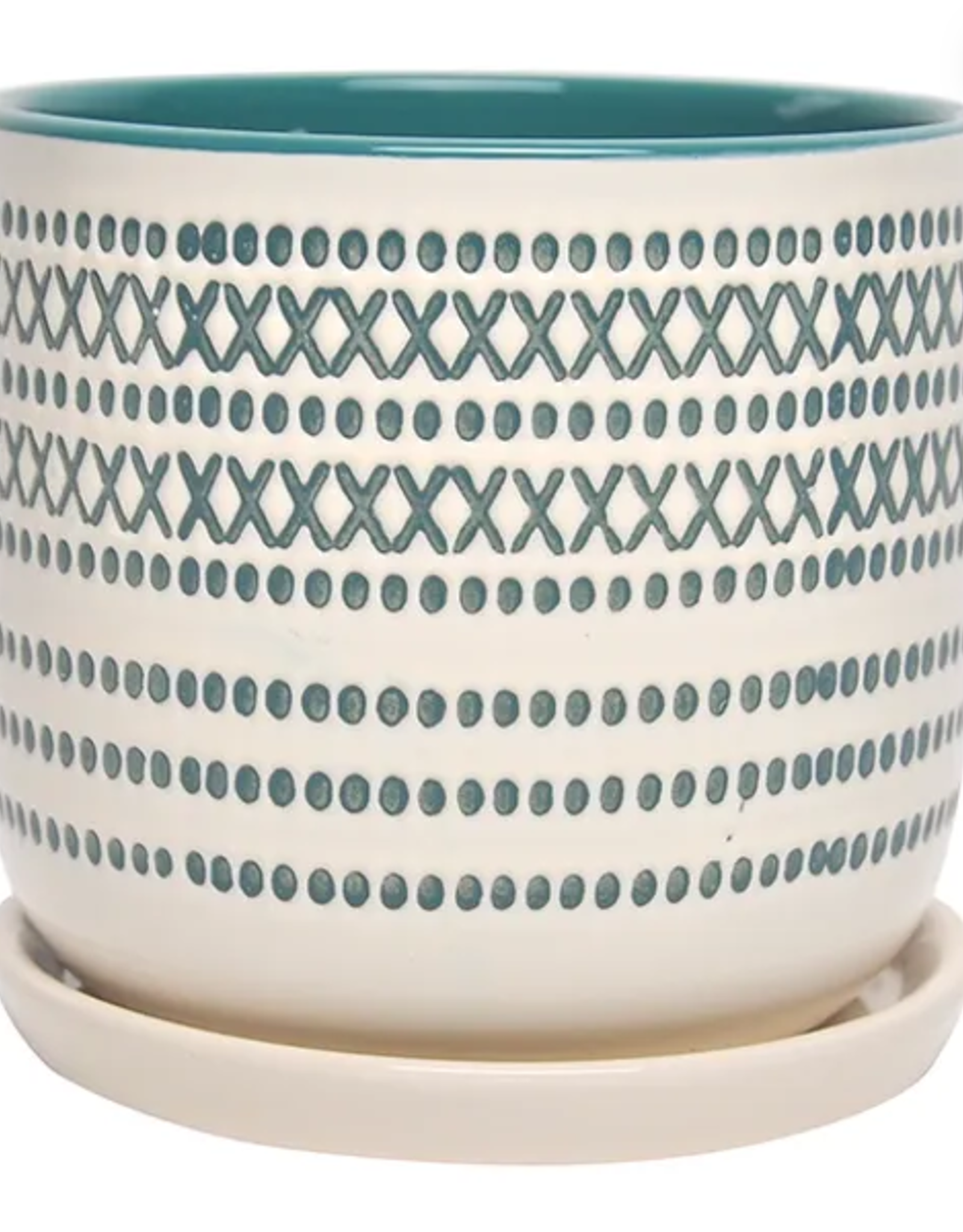 XOXO Egg Pot, 6.75" x 6", Teal