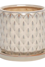 Diamond Straight Pot, 5.5" x 4.75", Cream