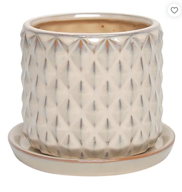 Diamond Straight Pot, 5.5" x 4.75", Cream