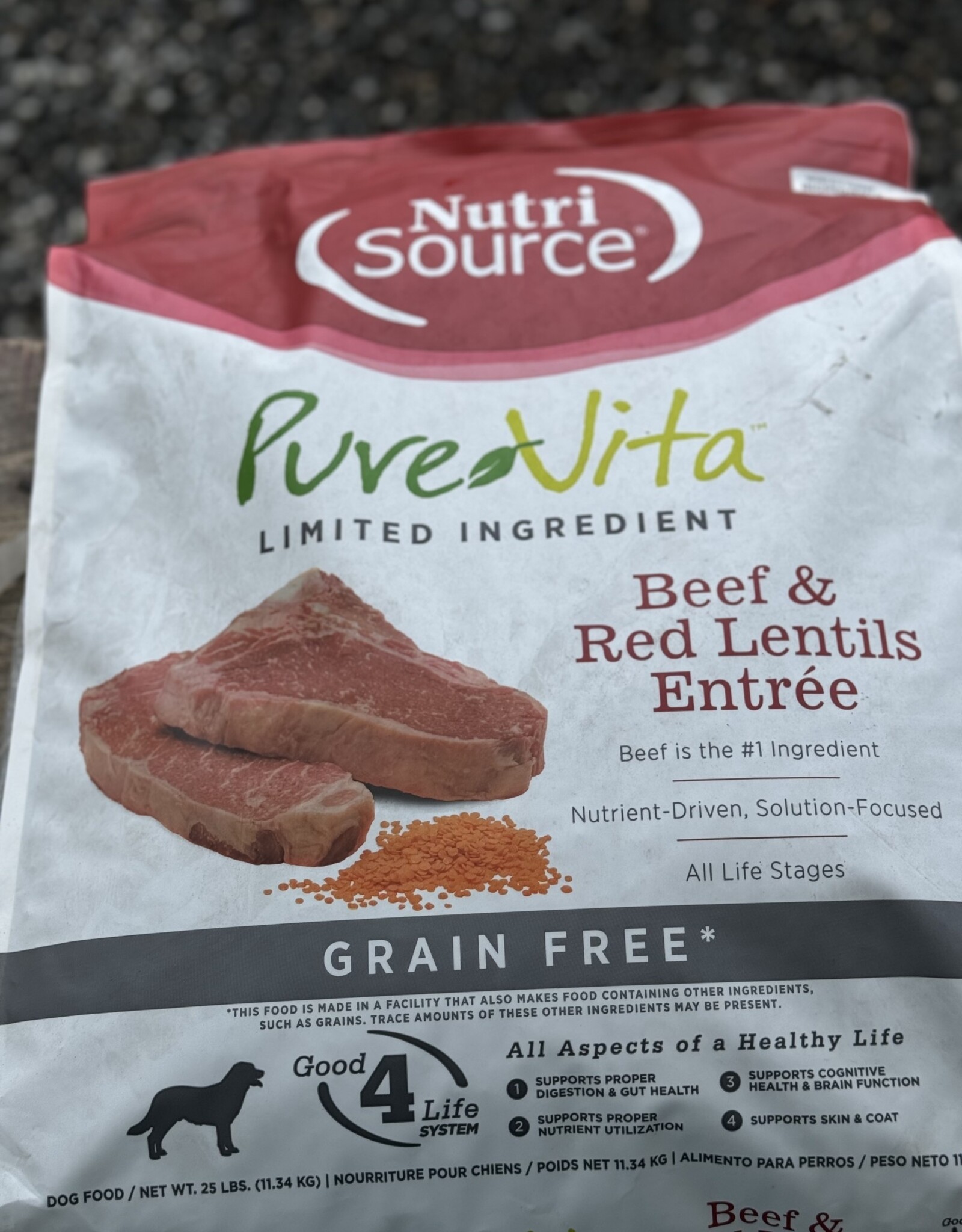 Nutri Source Nutrisource PureVita Beef and Red Lentils 25#