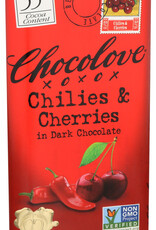 Chocolove, Premium Dark Chocolate Chilies and Cherries Bar 3.2 oz