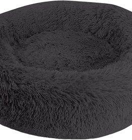 Arlee SHAGGY CALMING DONUT BED 26" BLACK -- Memory Foam