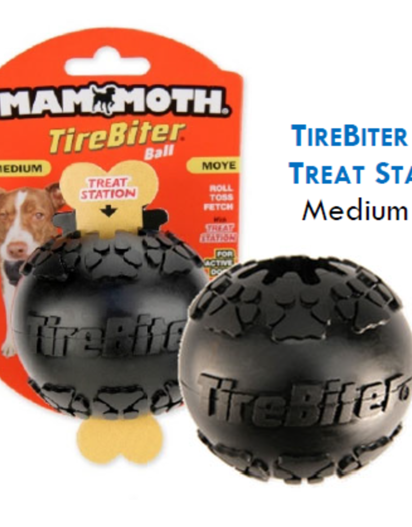 MAMMOTH PET PRODUCTS MAM Toy Tirebiter Ball Treat Station 3 inch