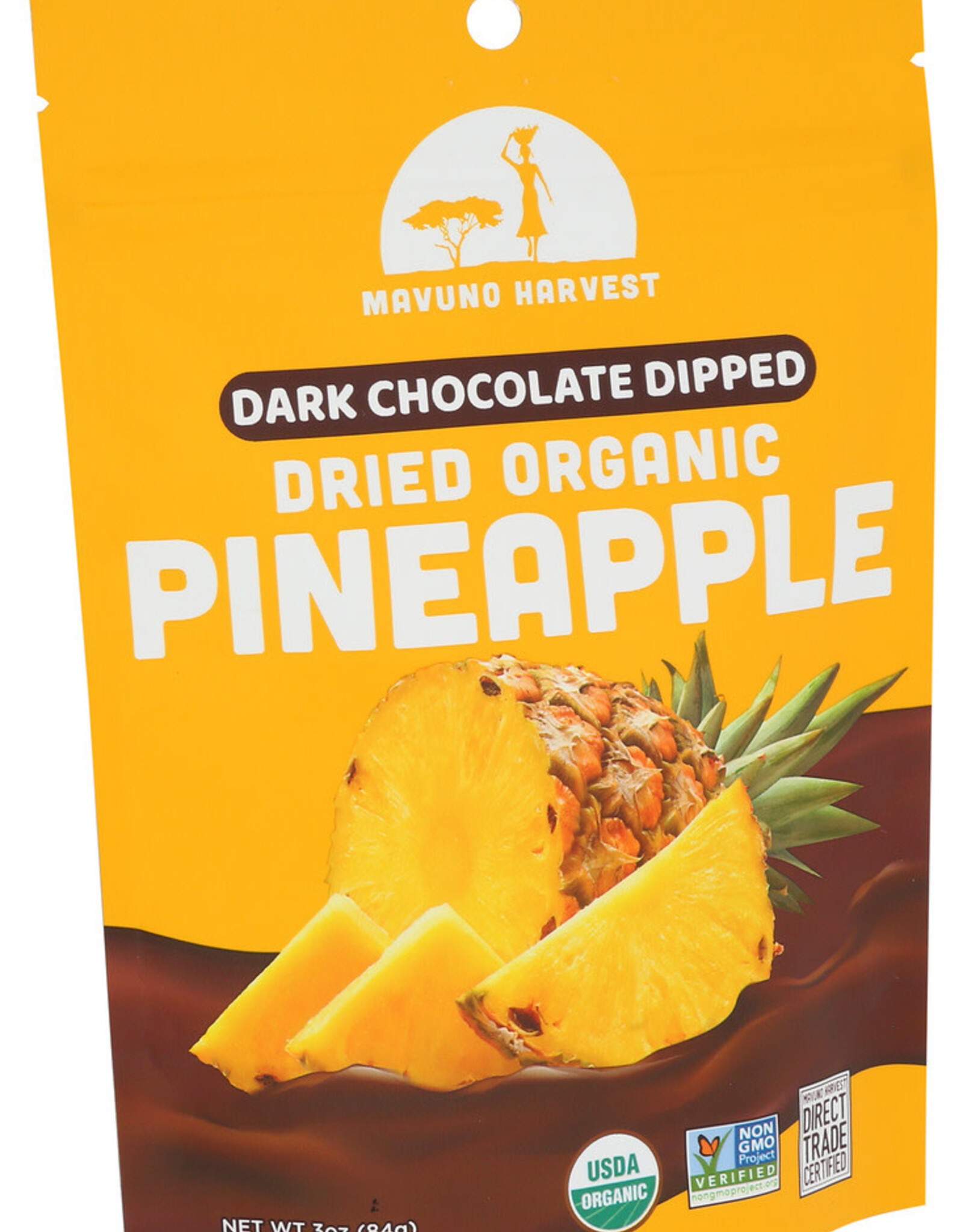 Mavuno Harvest Organic Dried Pineapple Dark Chocolate Dipped 3oz