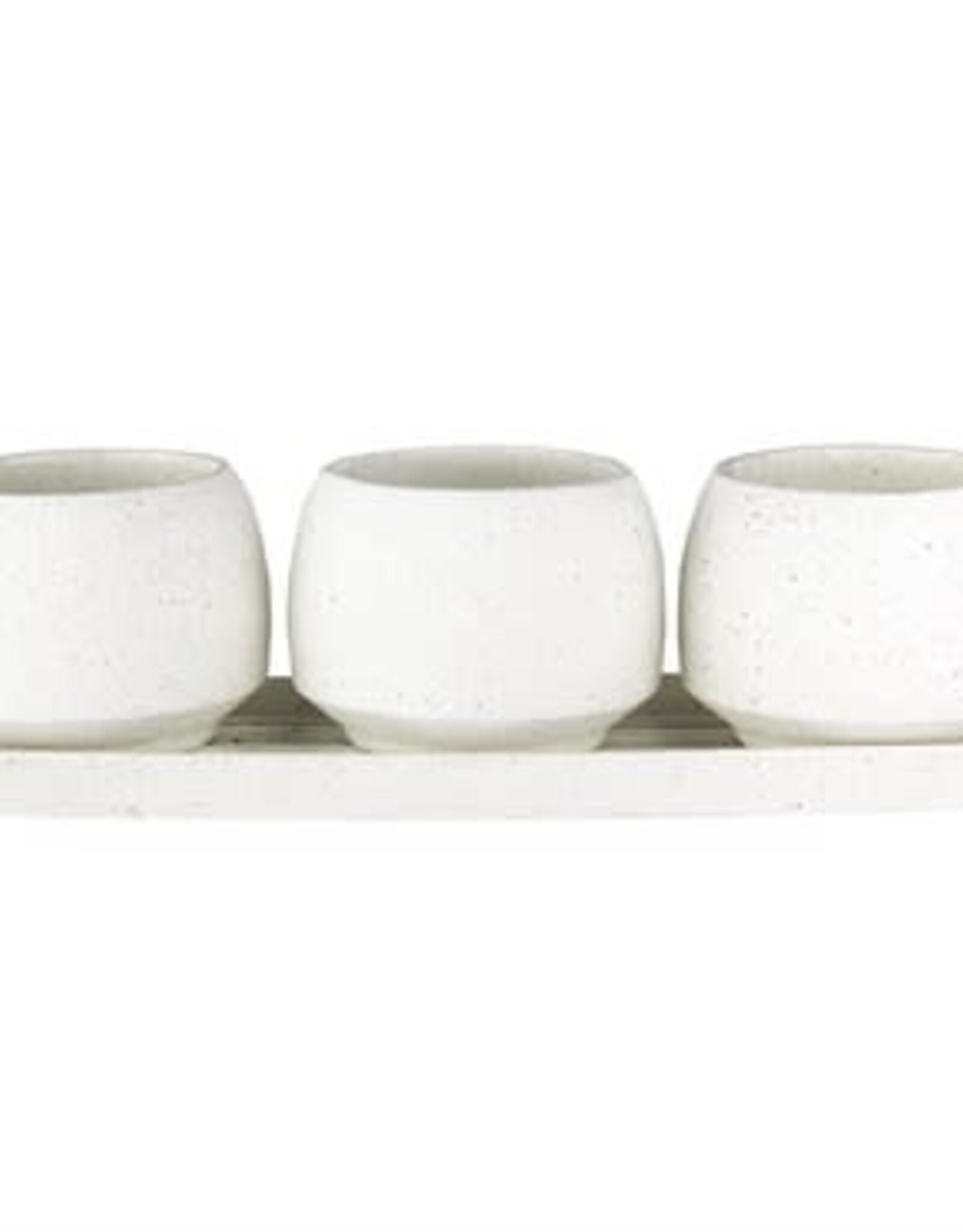 Syndicate Home & Garden® Stoneware Trio Planters  - 3in x 3in - White - Assortment