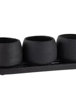 Syndicate Home & Garden® Stoneware Trio Planters  - 3in x 3in - Charcoal - Assortment
